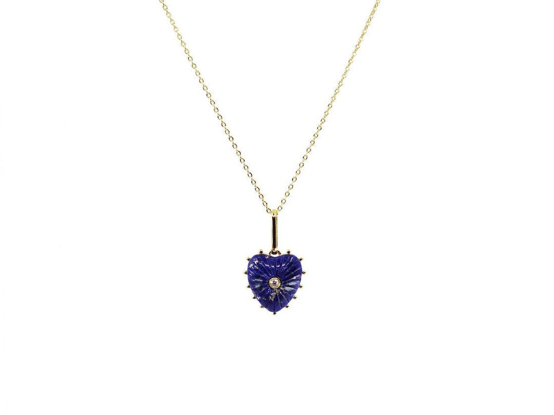 Small Lapis Heart Charm Necklace