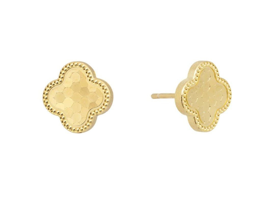 Gold Clover Stud Earrings