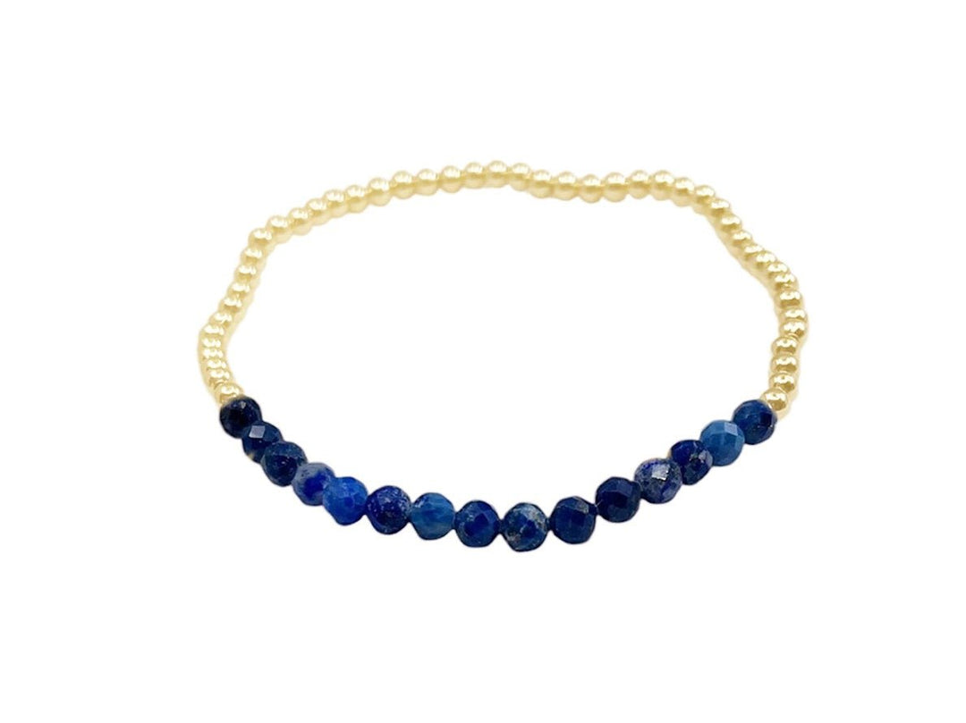 Gold Bead and Sapphire Bead Bracelet