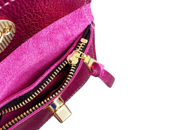 Medium Fuschia Metallic Leather Wallet