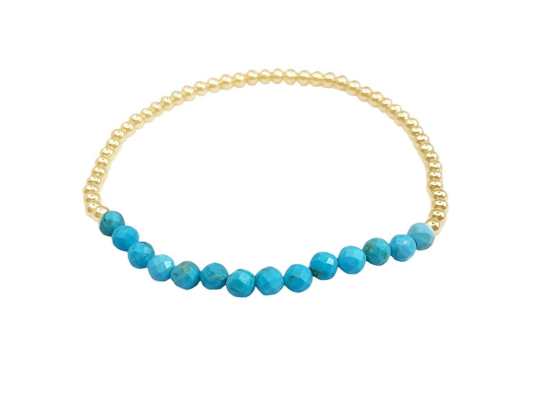 Gold Bead and Turquoise Bead Bracelet