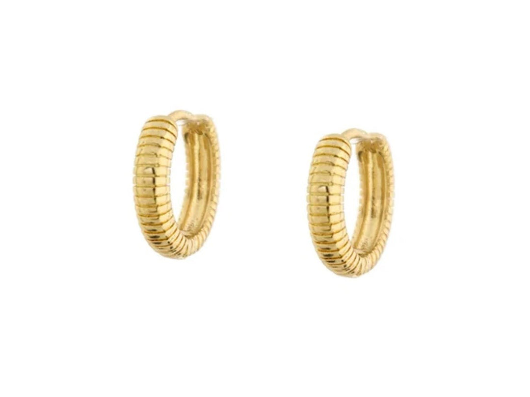 Gold Cobra Chain Huggie Hoops