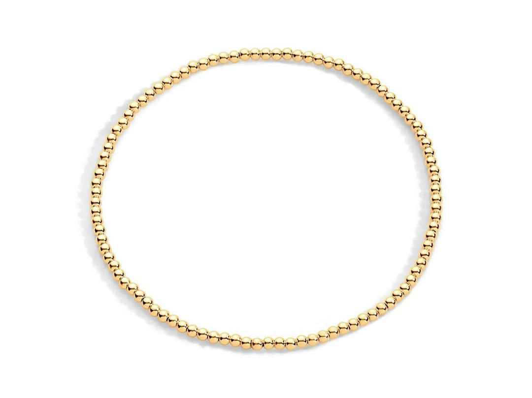 Gold 2mm Bead Bracelet
