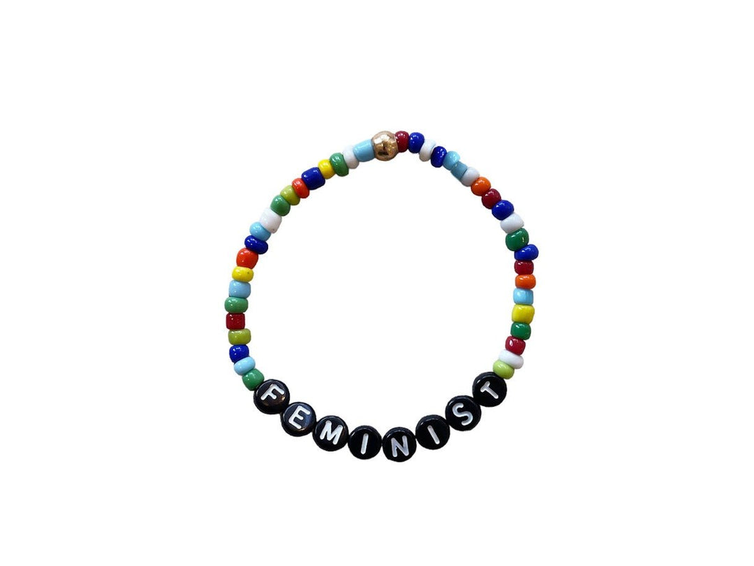 Rainbow Bracelet with Black Letters