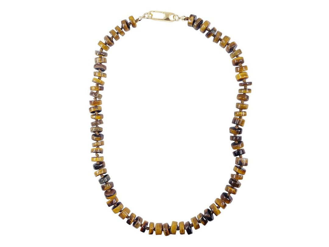 Tiger Eye Heishi Bead Necklace