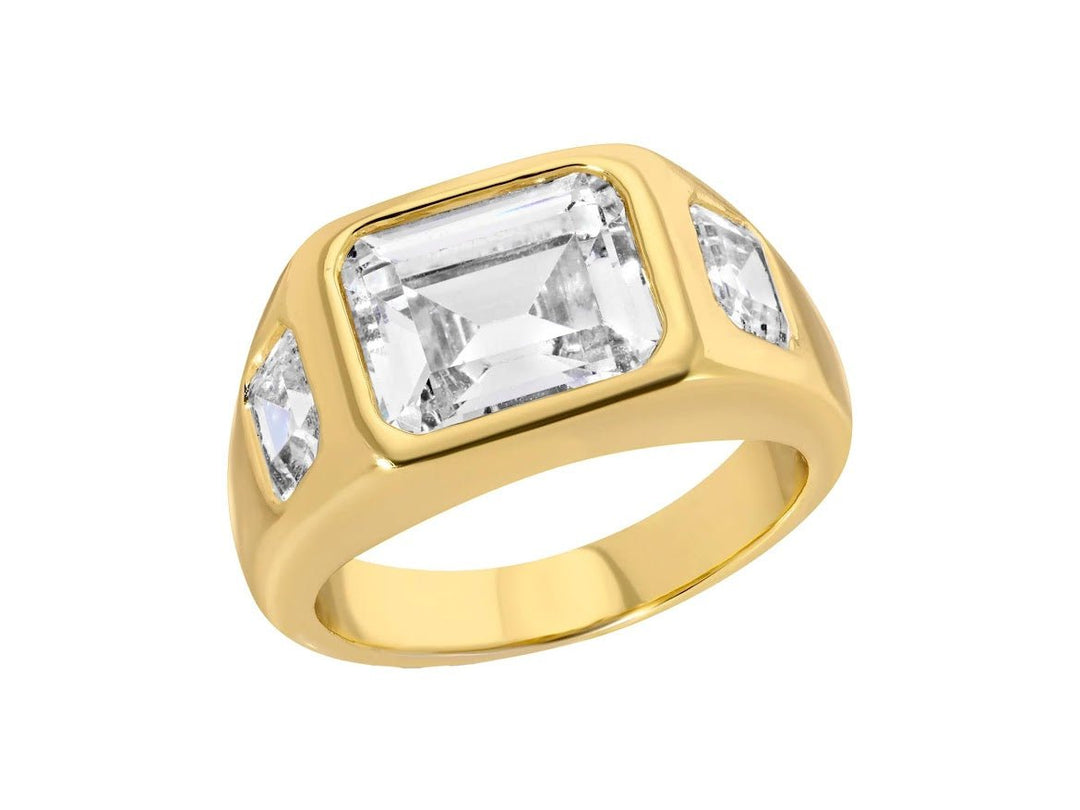 Emerald-Cut CZ Band Ring