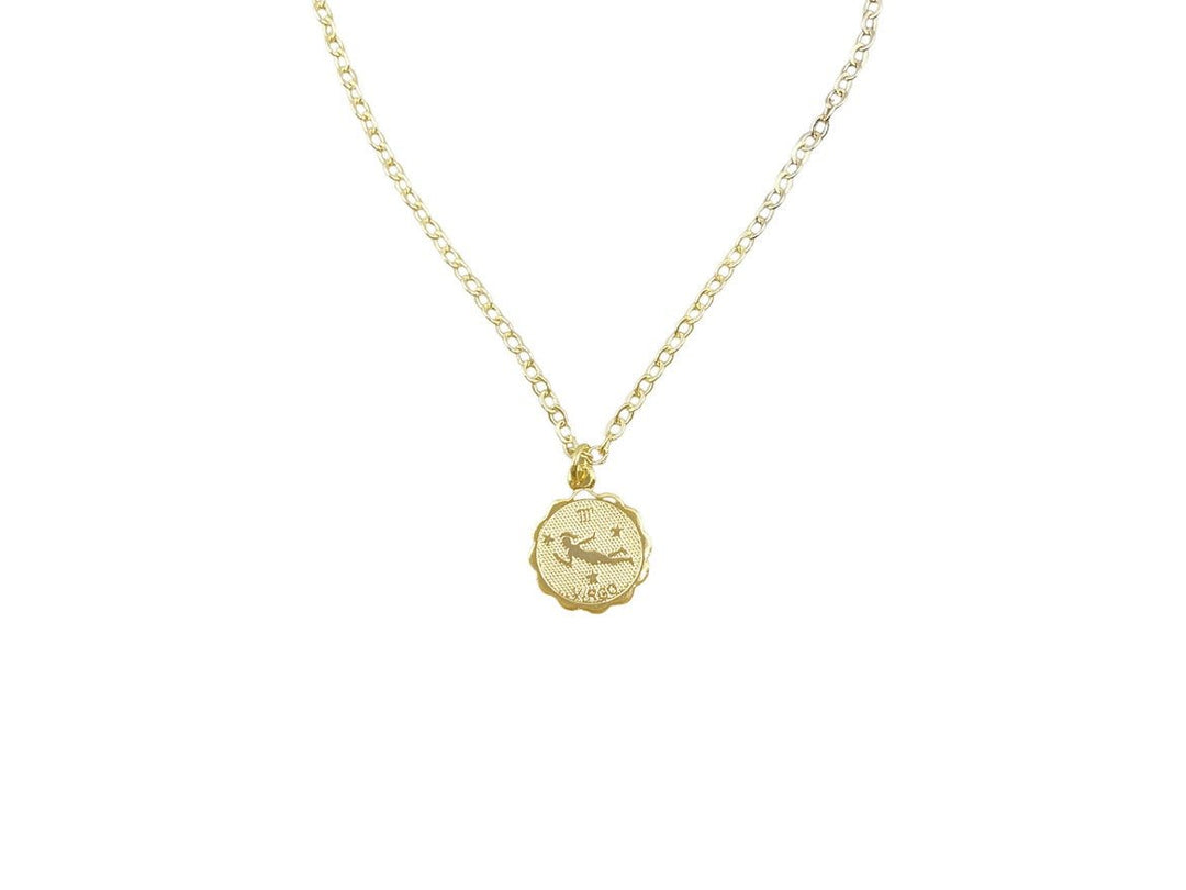 Gold Virgo Charm Necklace