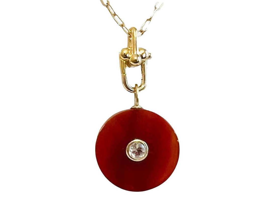 Carnelian and Topaz Charm Necklace