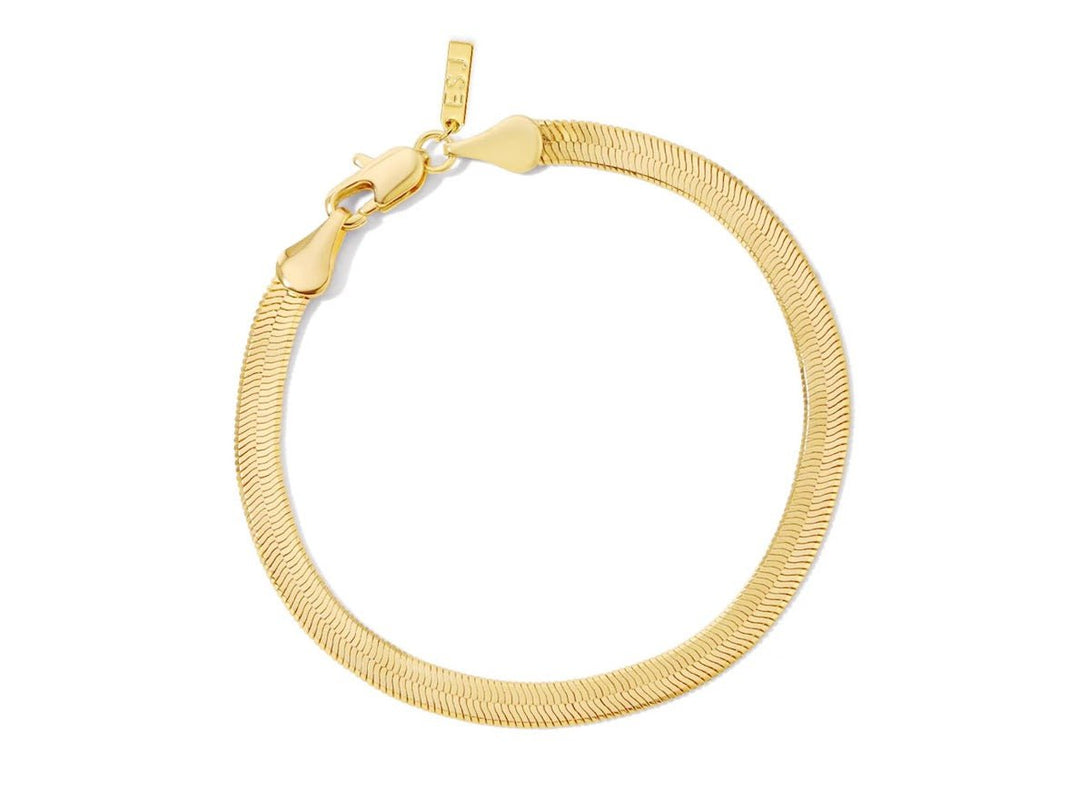 Gold Herringbone Chain Bracelet