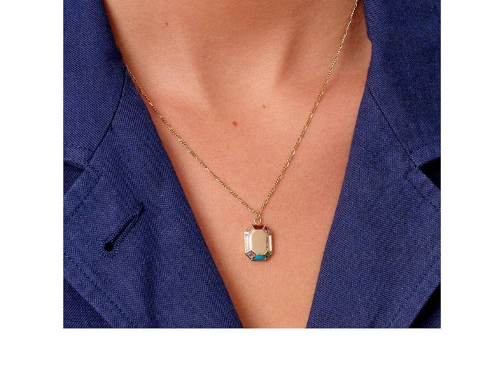 9k Grand Rainbow Octagon Pendant