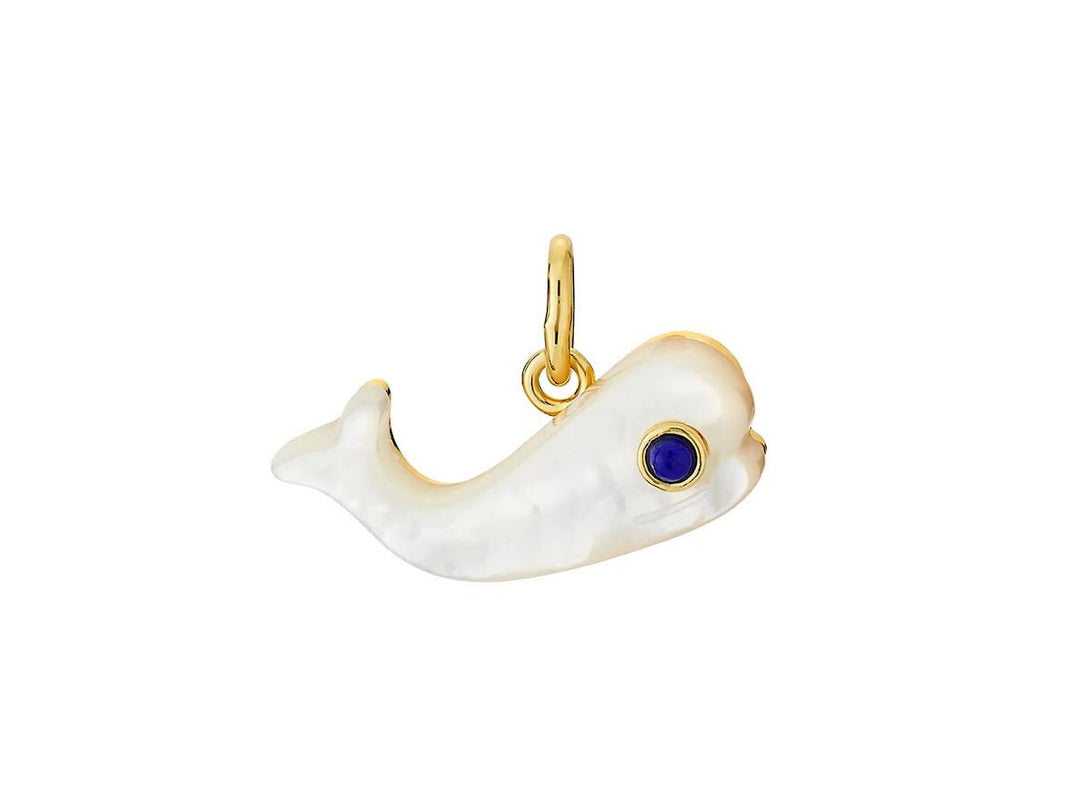 MOP Whale Charm with Lapis Eye