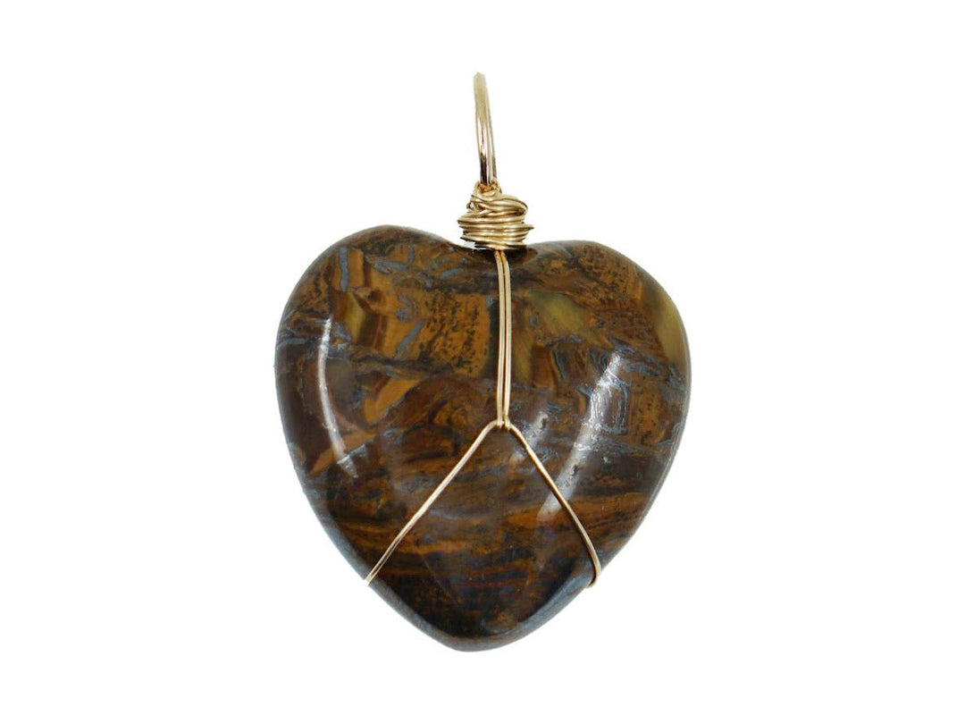 Tiger Eye Heart Charm