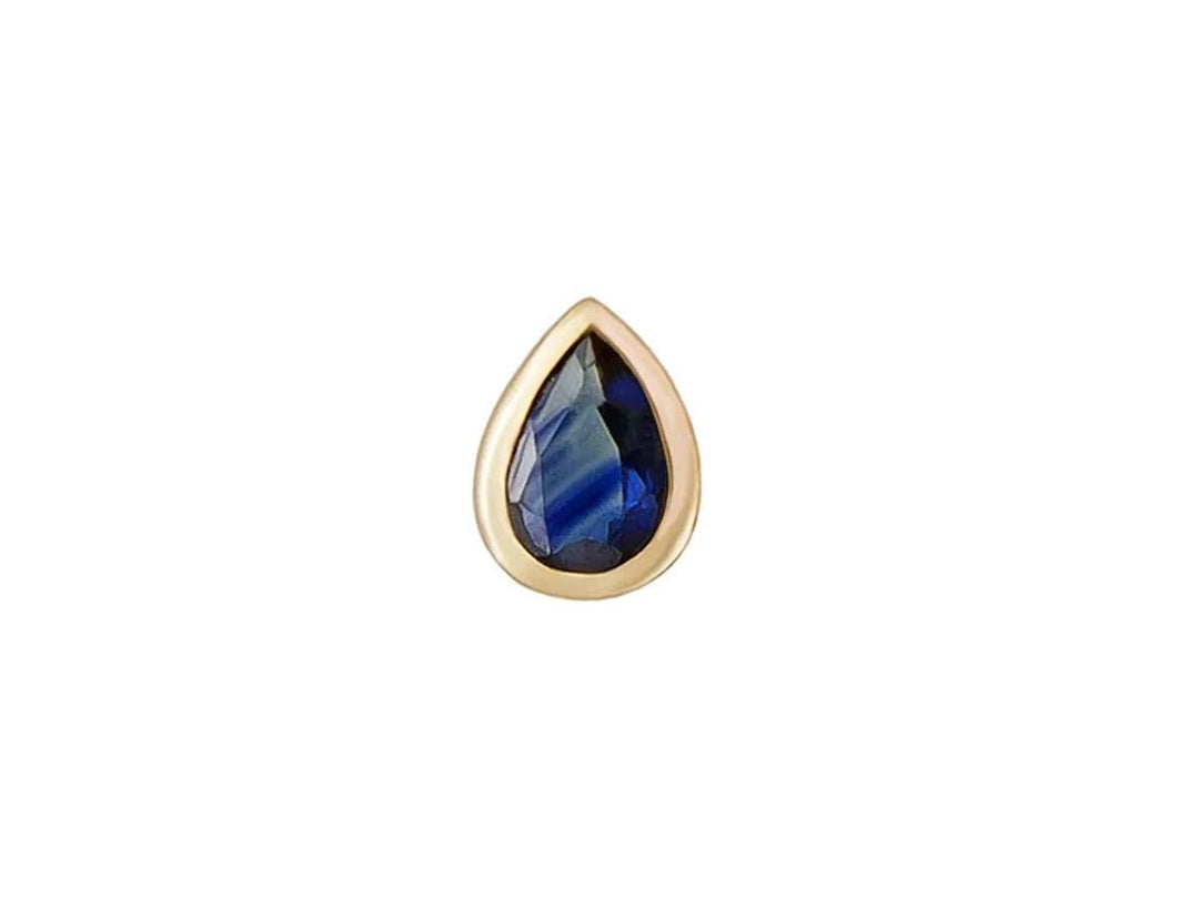 9k and Blue Sapphire Mini Stud