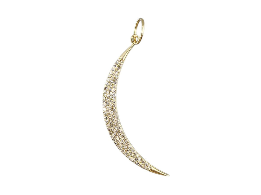 14k Diamond Moon Charm