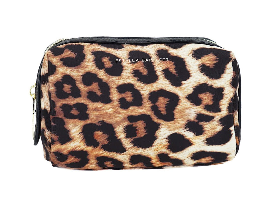 Faux Leopard Make Up Bag
