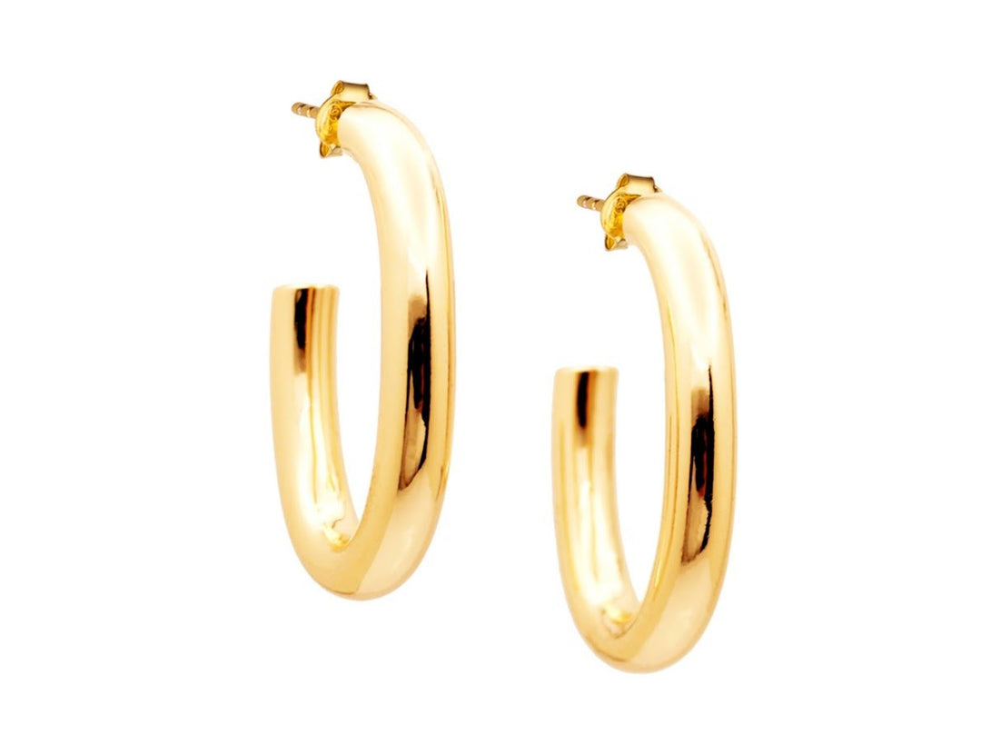 Gold Oval Hoops