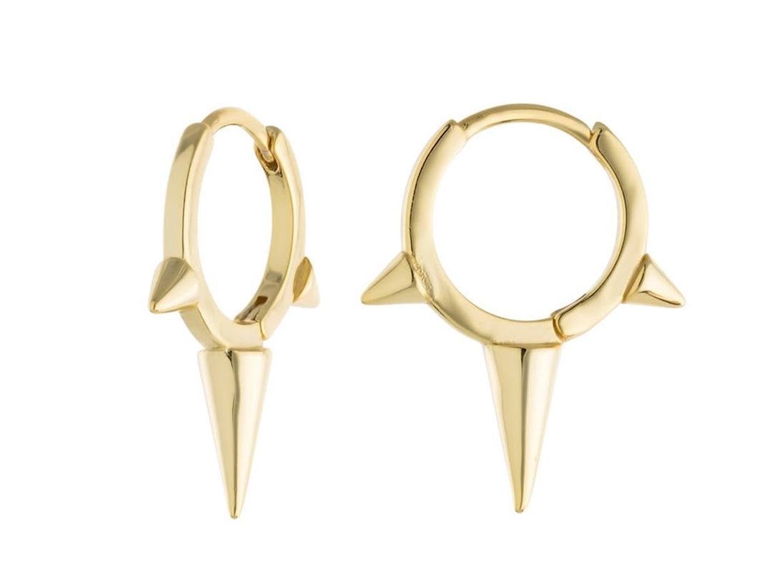 Gold Multi Spike Huggie Hoops