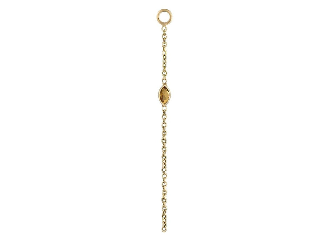 9k Marquis Citrine Chain Drop Charm
