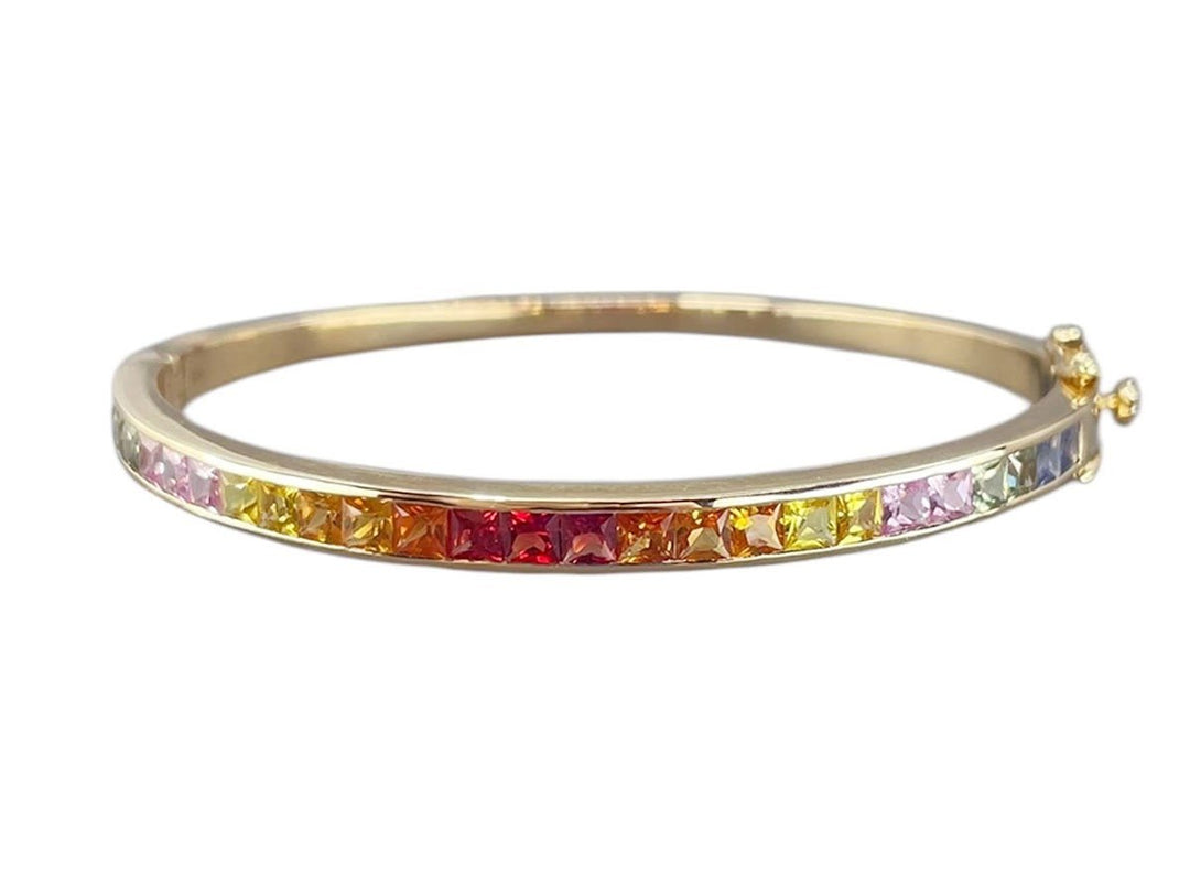 14k Multicolor Sapphire Bangle