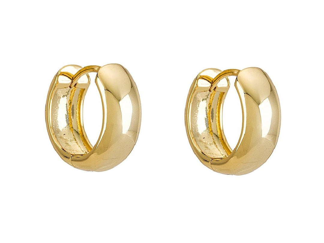 Gold Wide Huggie Hoops