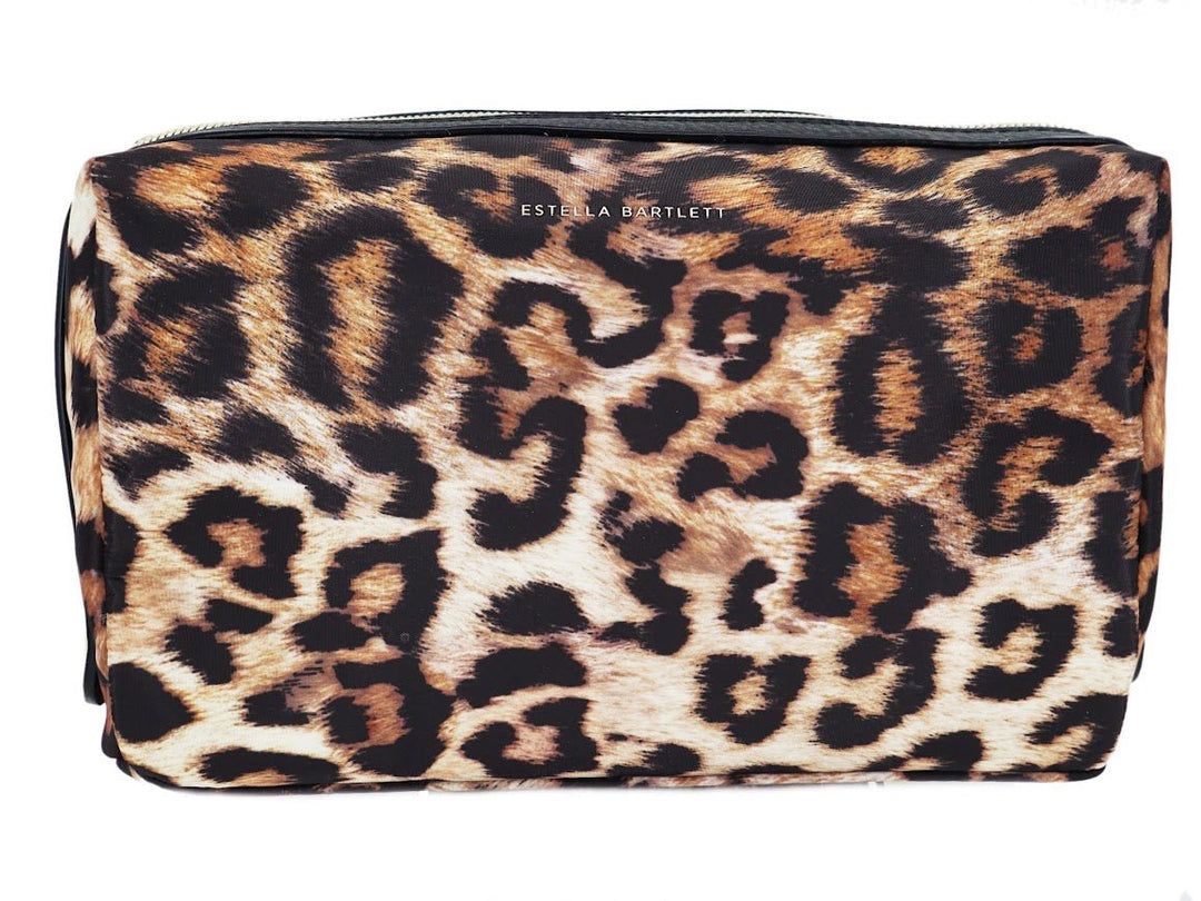 Faux Leopard Toiletries Bag.