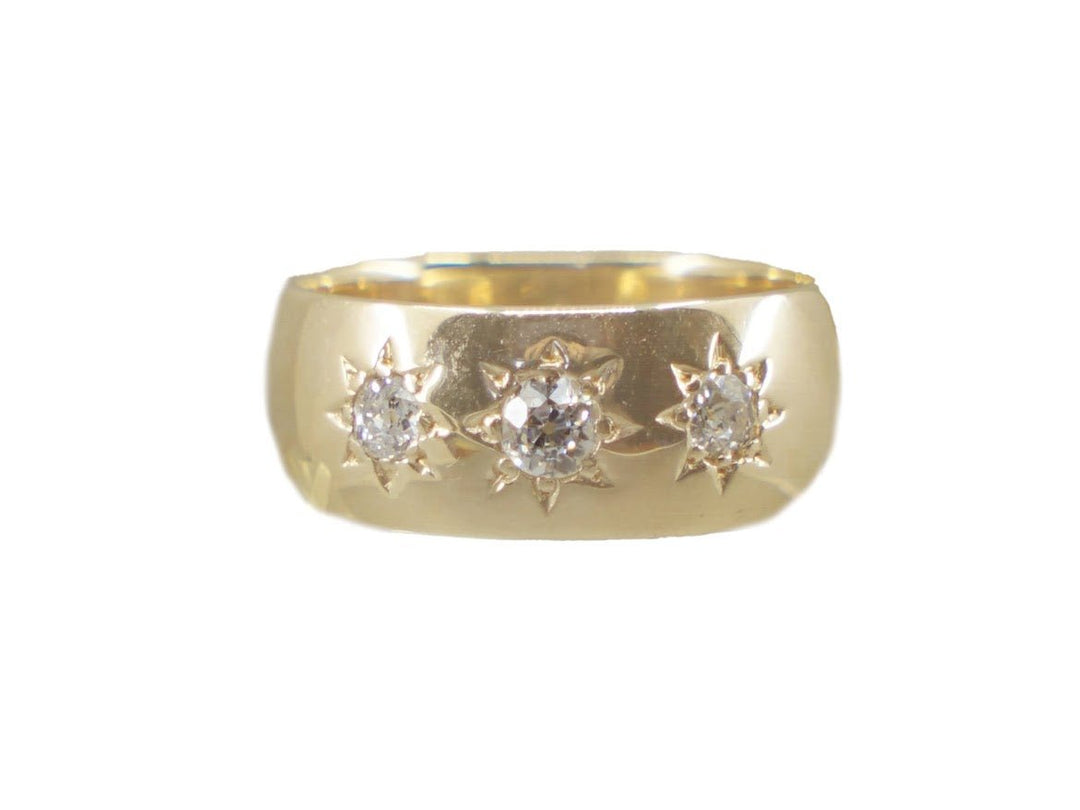 Mid-Century Celestial Star Ring with Diamonds