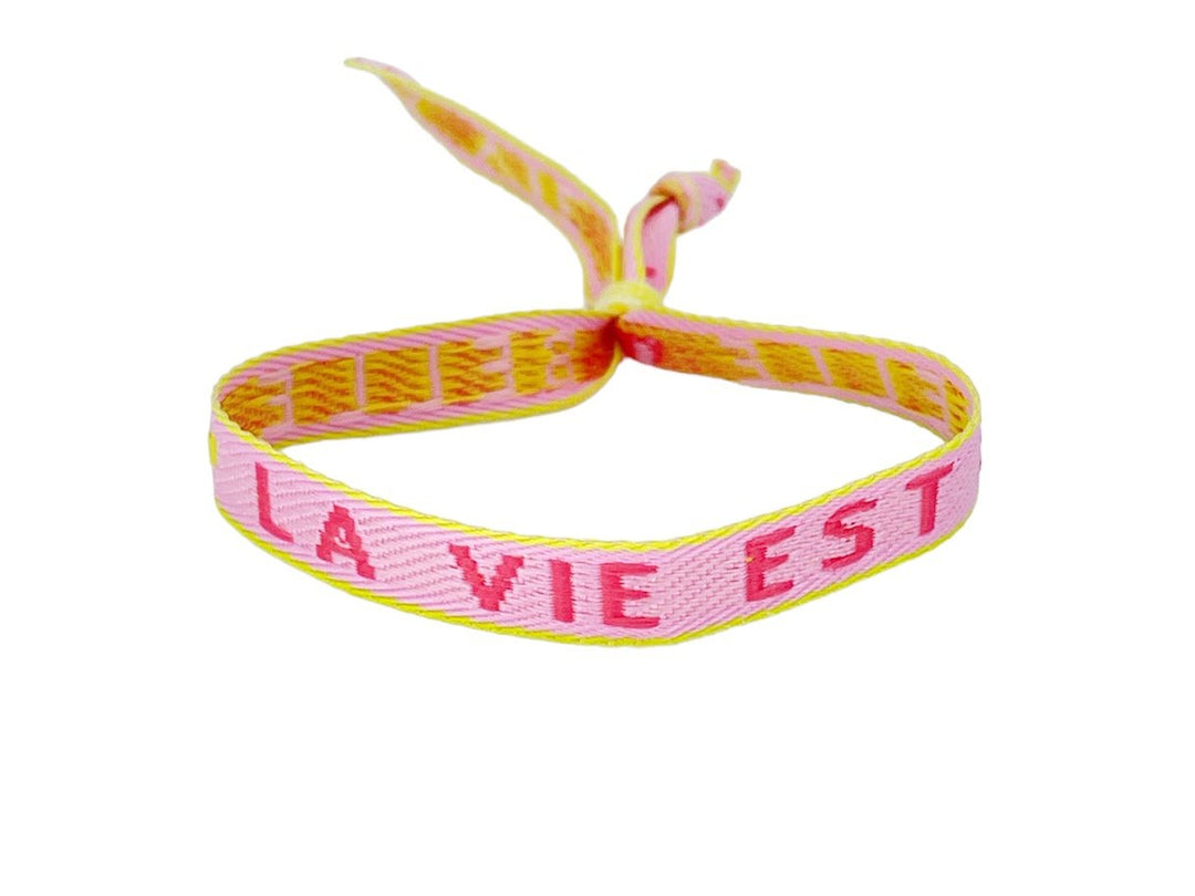 Pink and Yellow LA VIE EST BELLE Bracelet