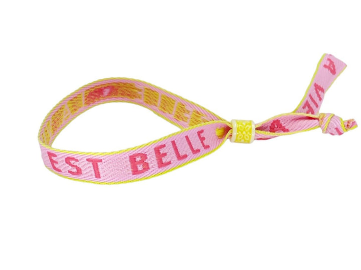 Pink and Yellow LA VIE EST BELLE Bracelet