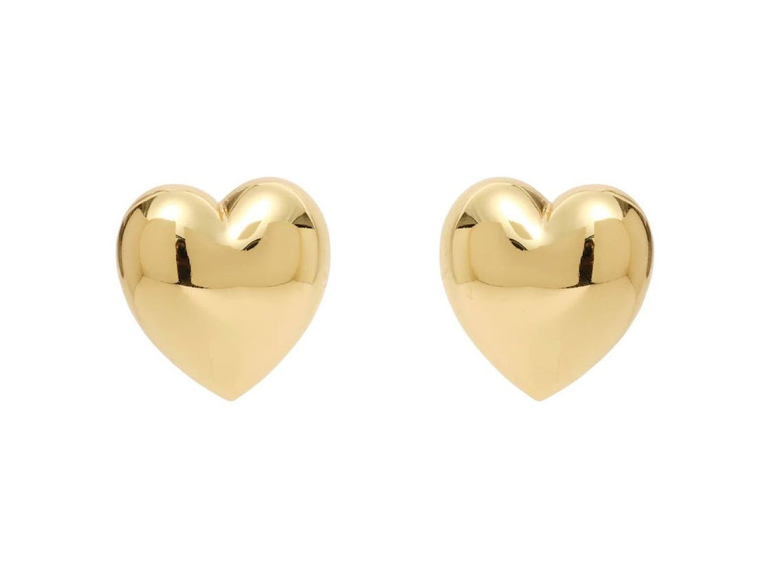 Gold Heart Stud Earrings