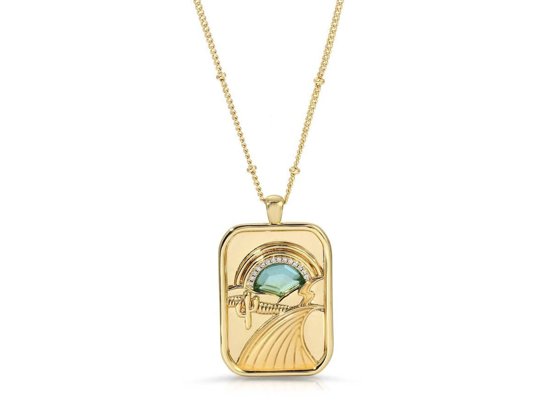 Desert Dream Charm Necklace with Blue Quartz