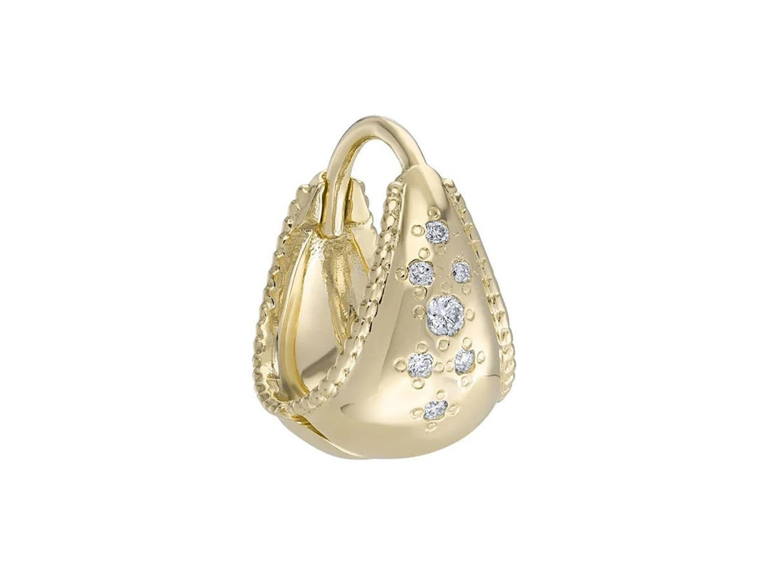 9k Midi Dome Diamond Scatter Hoop