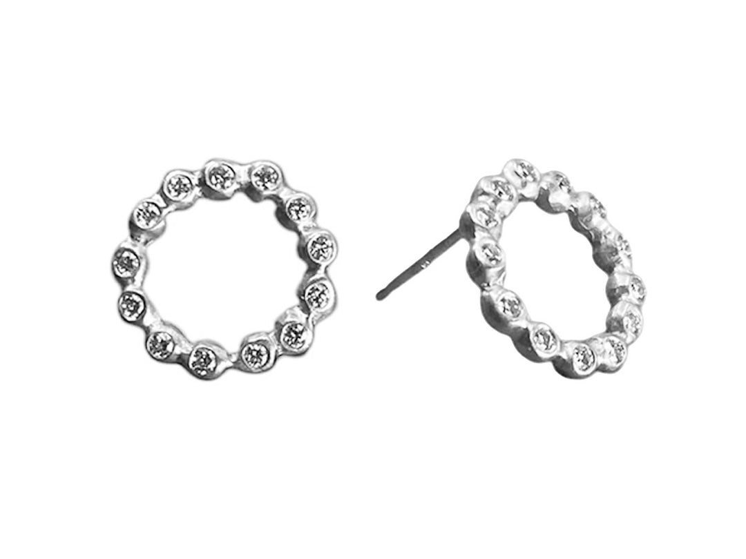 14k Round Diamond Earrings