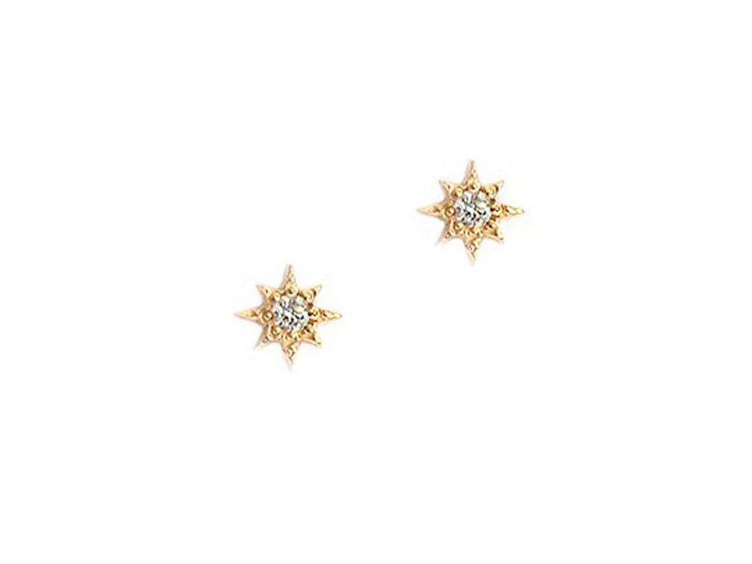 14k Petite Diamond Star Studs