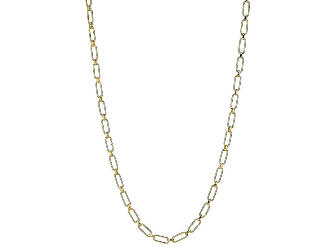 Gold Paperclip Link Lariat Chain