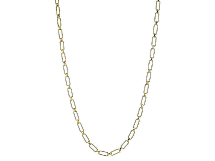 Gold Paperclip Link Lariat Chain