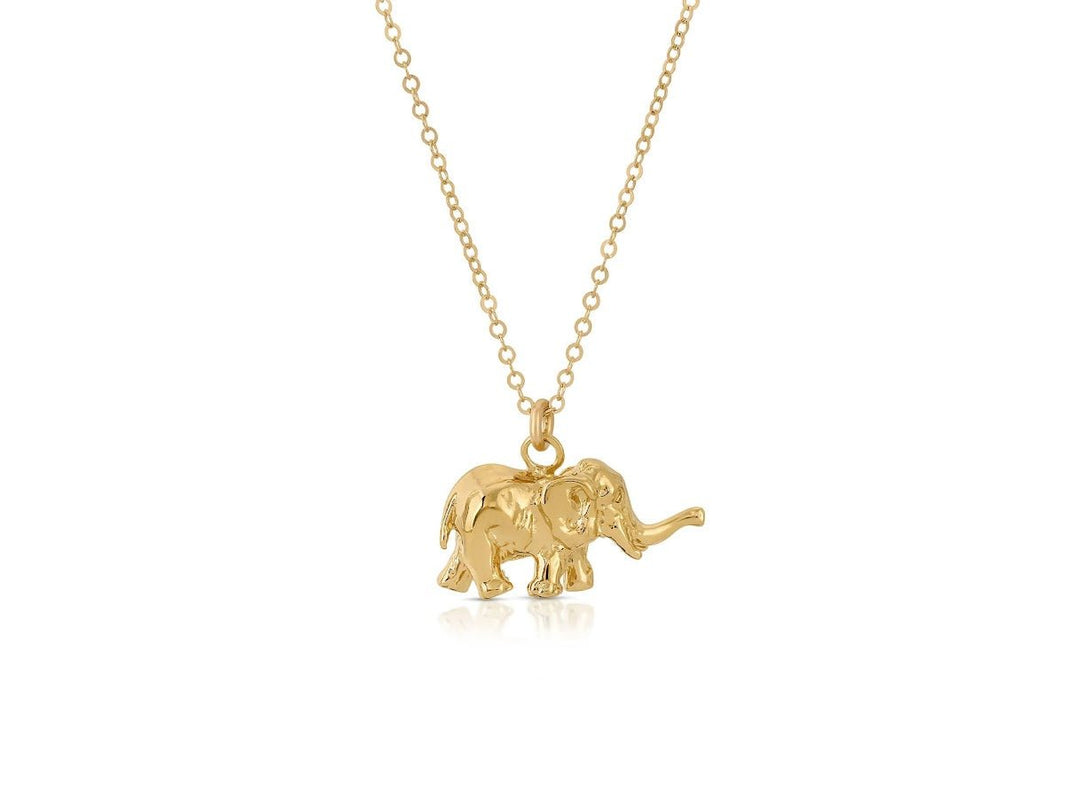 Gold Elephant Charm Necklace