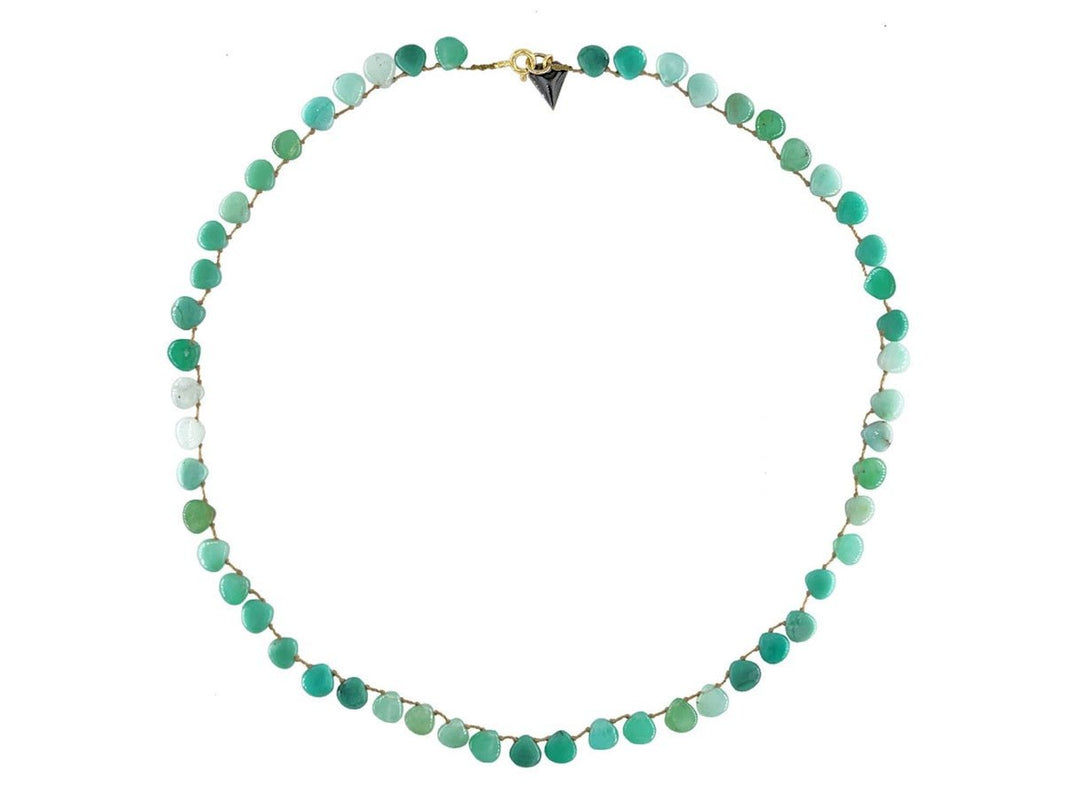 Teardrop Chrysoprase Beaded Necklace