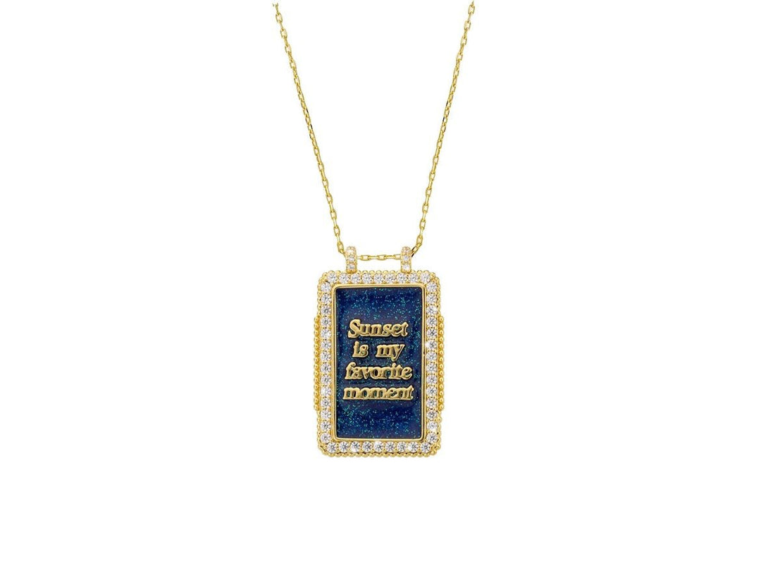 Gold and Blue Reversible Evil Eye Necklace