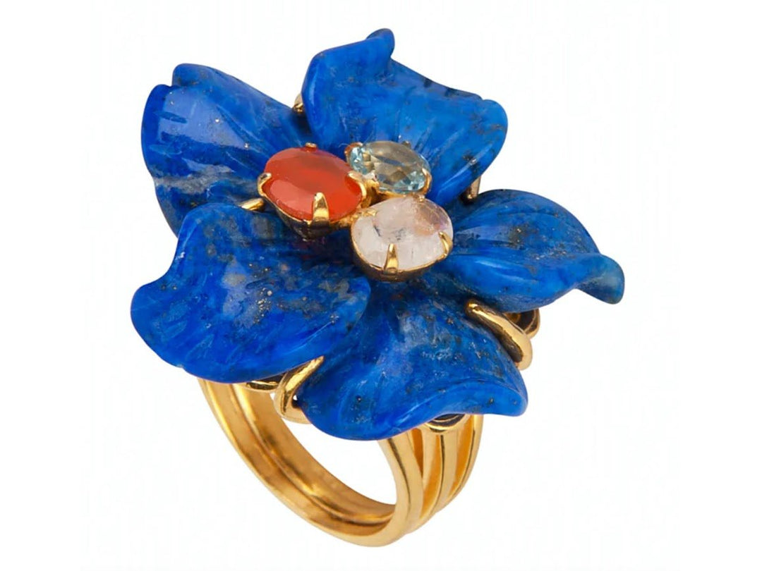 Lapis Flower Ring