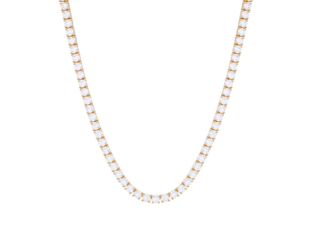 Gold 4mm CZ Tennis Necklace