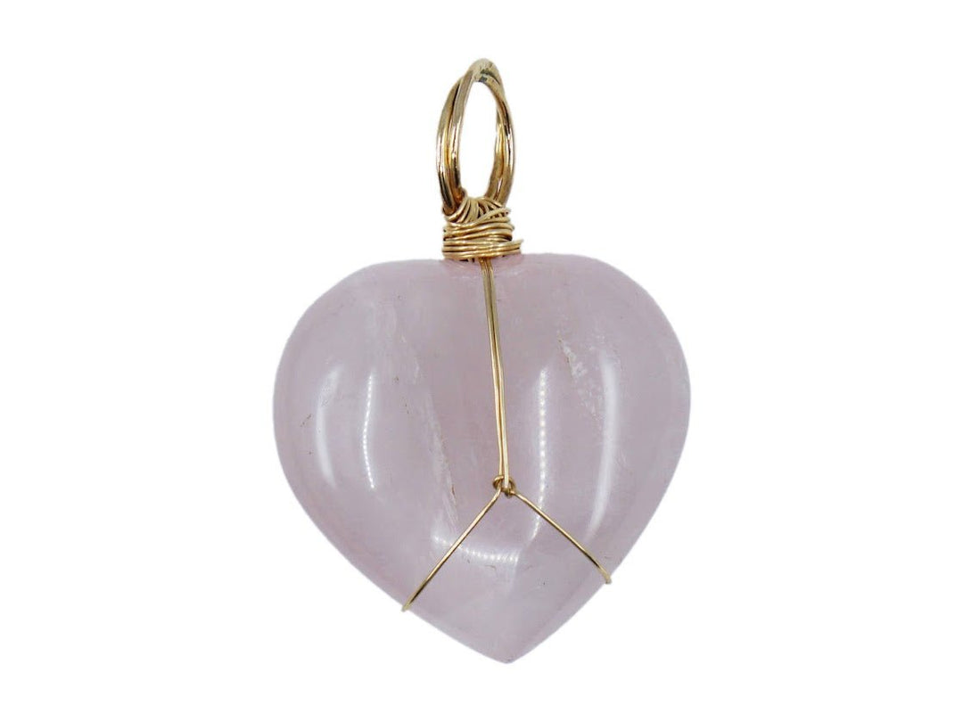 Large Plump Rose Quartz Heart Charm