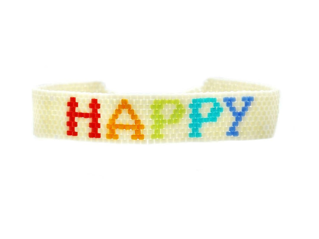 White Happy Stitch Bracelet