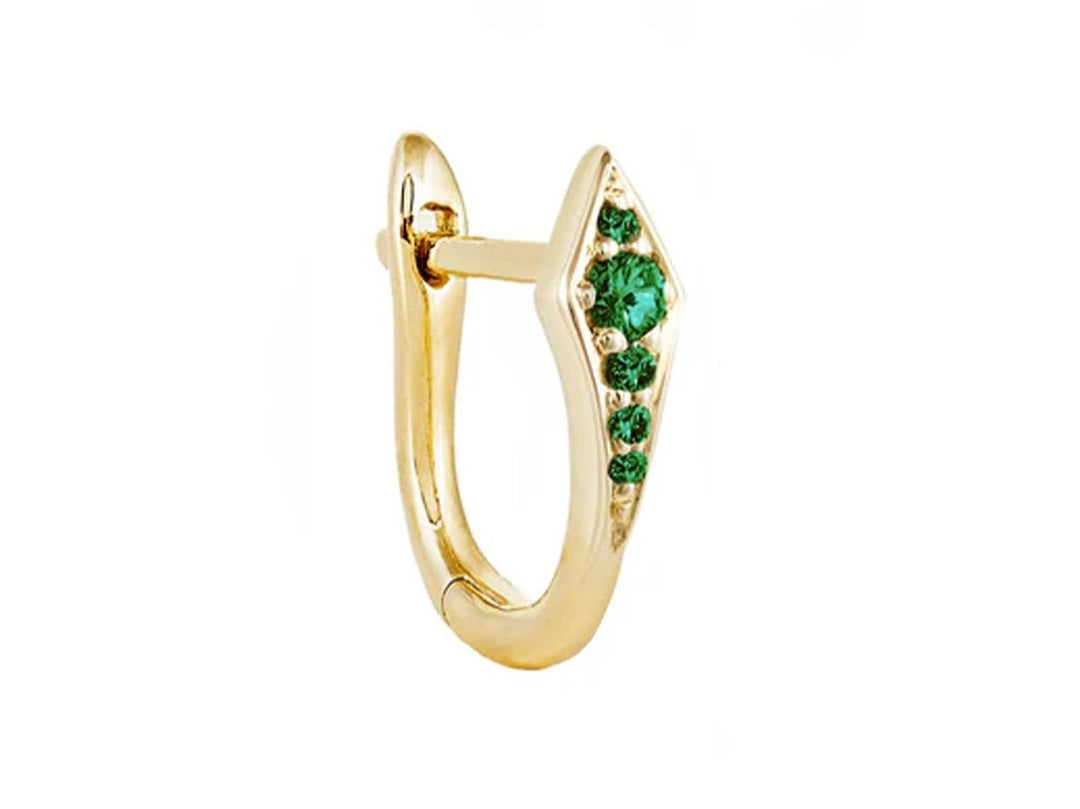 9k Emerald Point Huggie Hoop