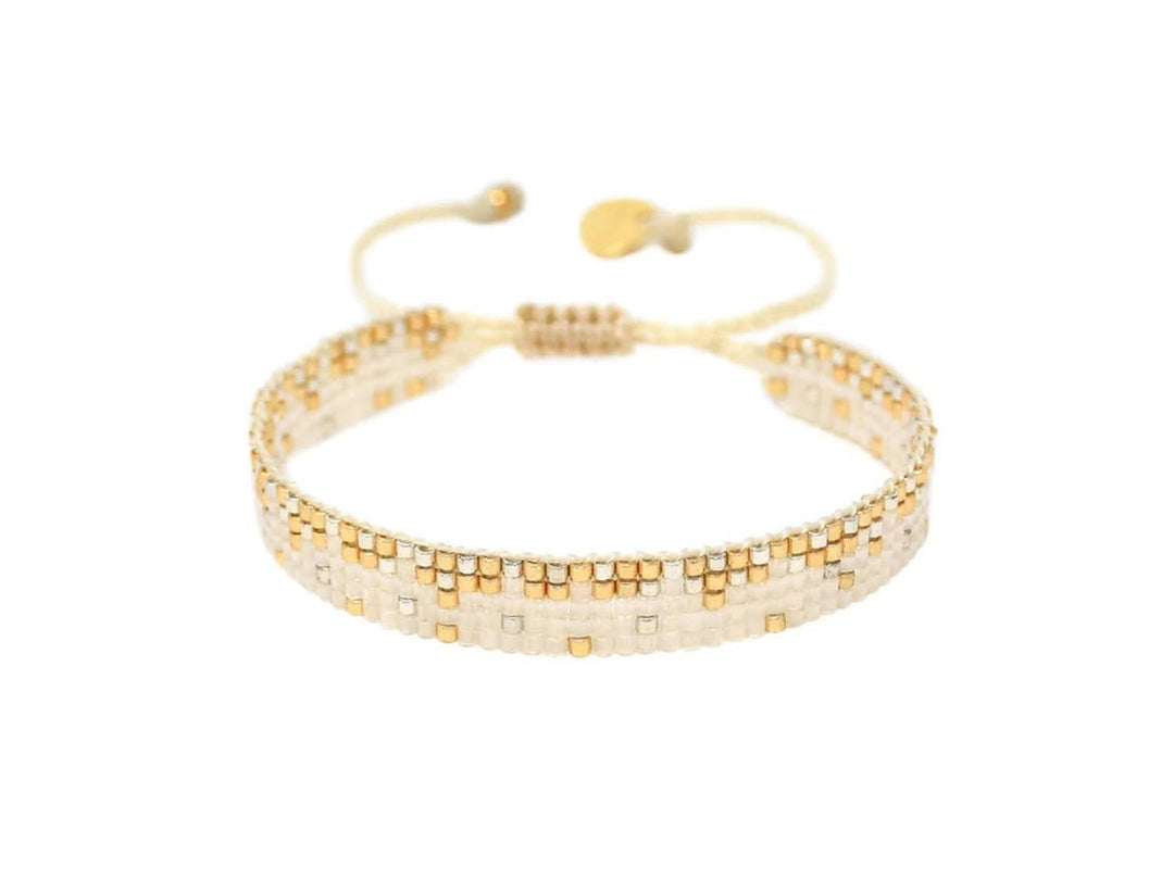 Gold and Silver Edged Bead Bracelet