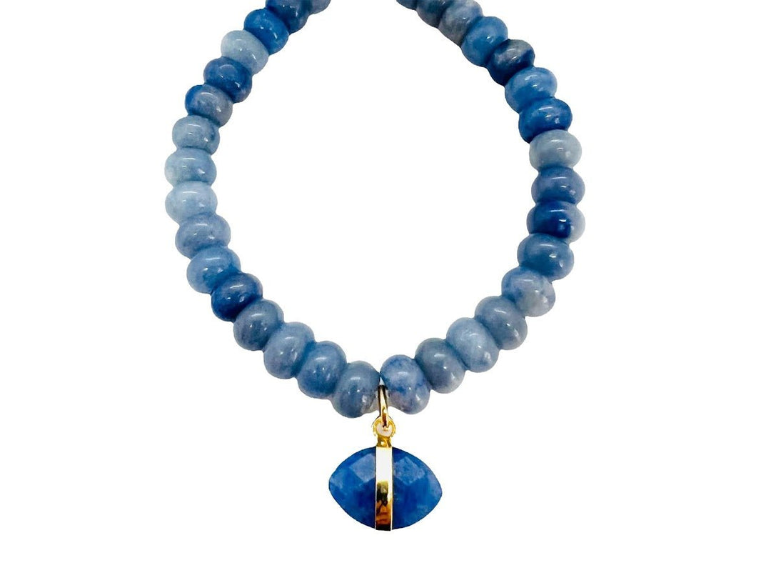 Blue Aventurine Bracelet with Charm