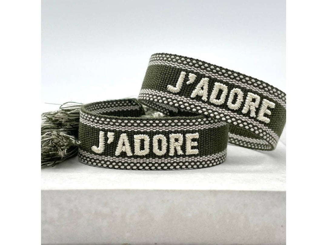 Woven Dark Green J'Adore Bracelet