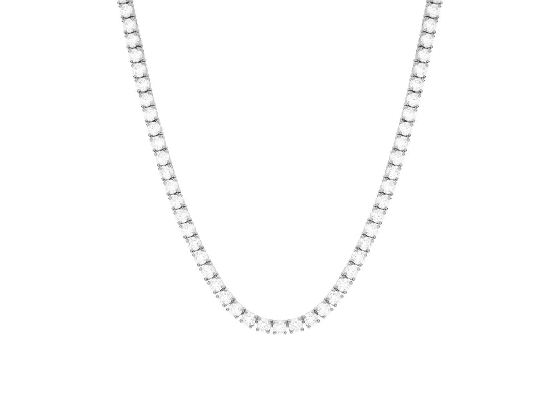 Silver 4mm CZ Tennis Necklace