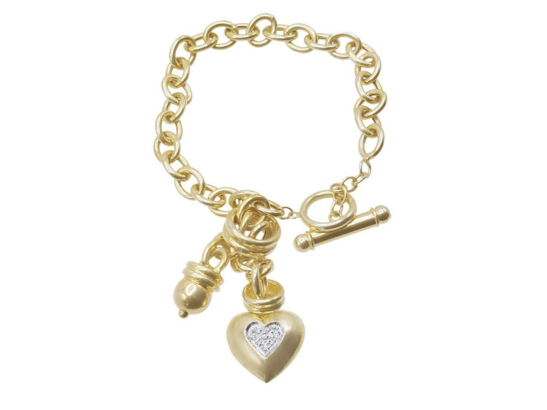 14k Toggle Heart Bracelet with Diamonds