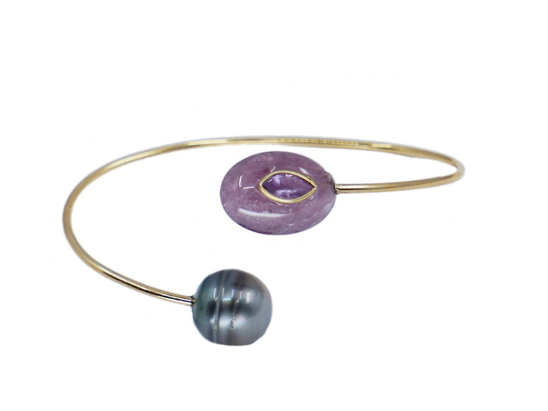 Cuff with Tourmaline and Tourmaline Center Stone