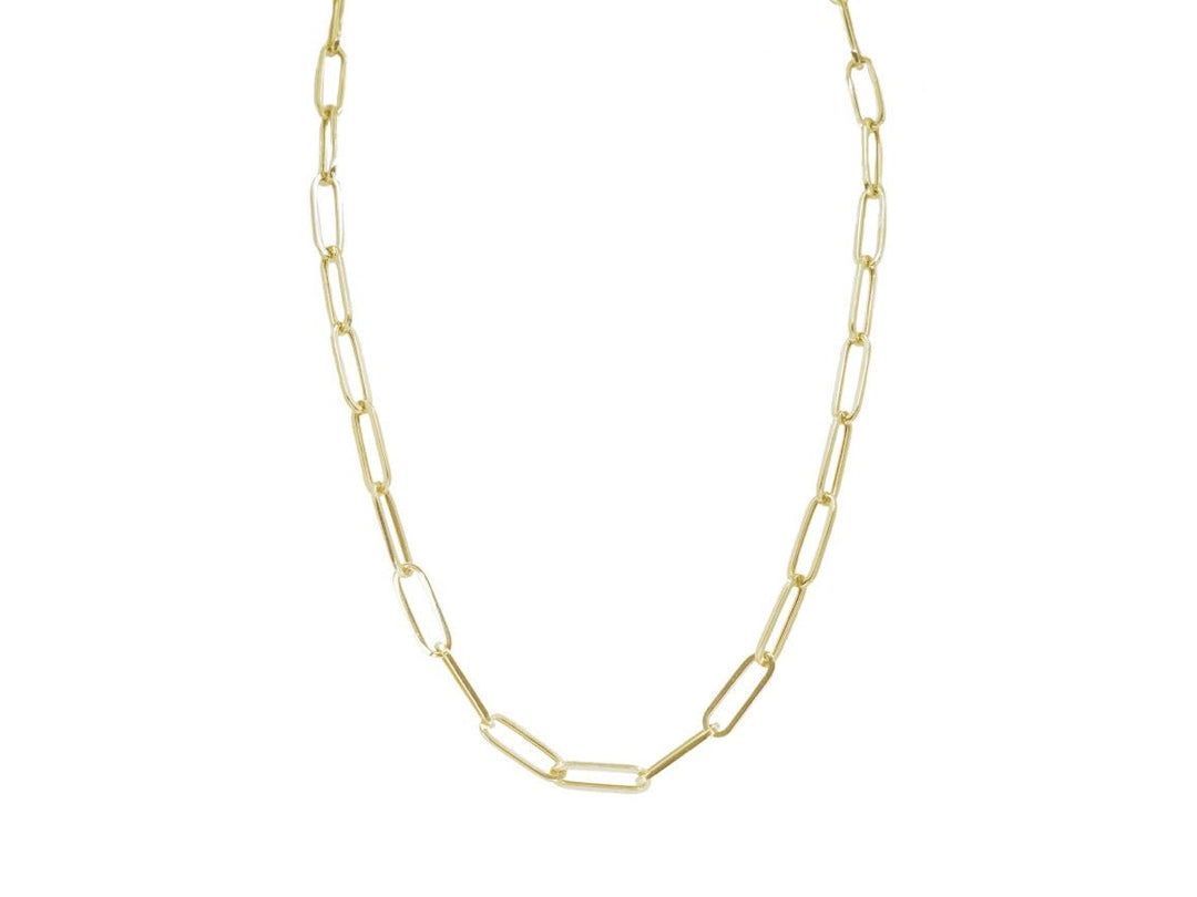 14k Hollow Paper Clip Chain with Lobster Clasp